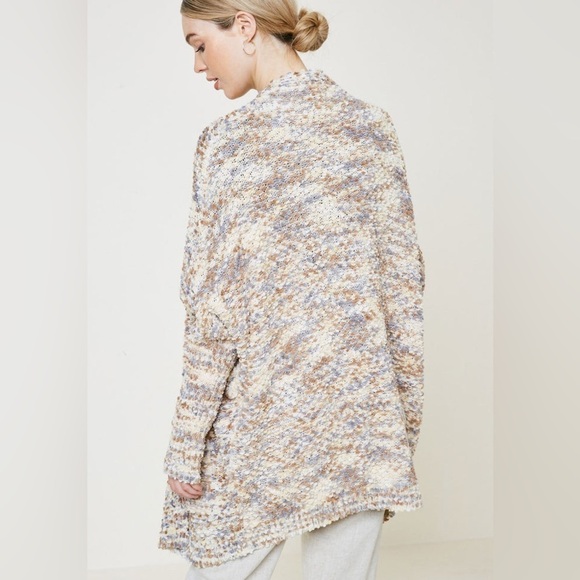 Hayden Dolman Sleeve Cardigan Sweater SZ M/L cappuccino neutral chenille pockets - Picture 2 of 6